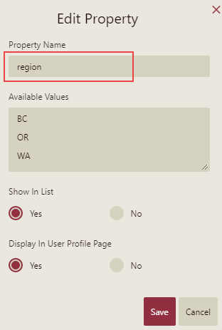 Custom Property interface