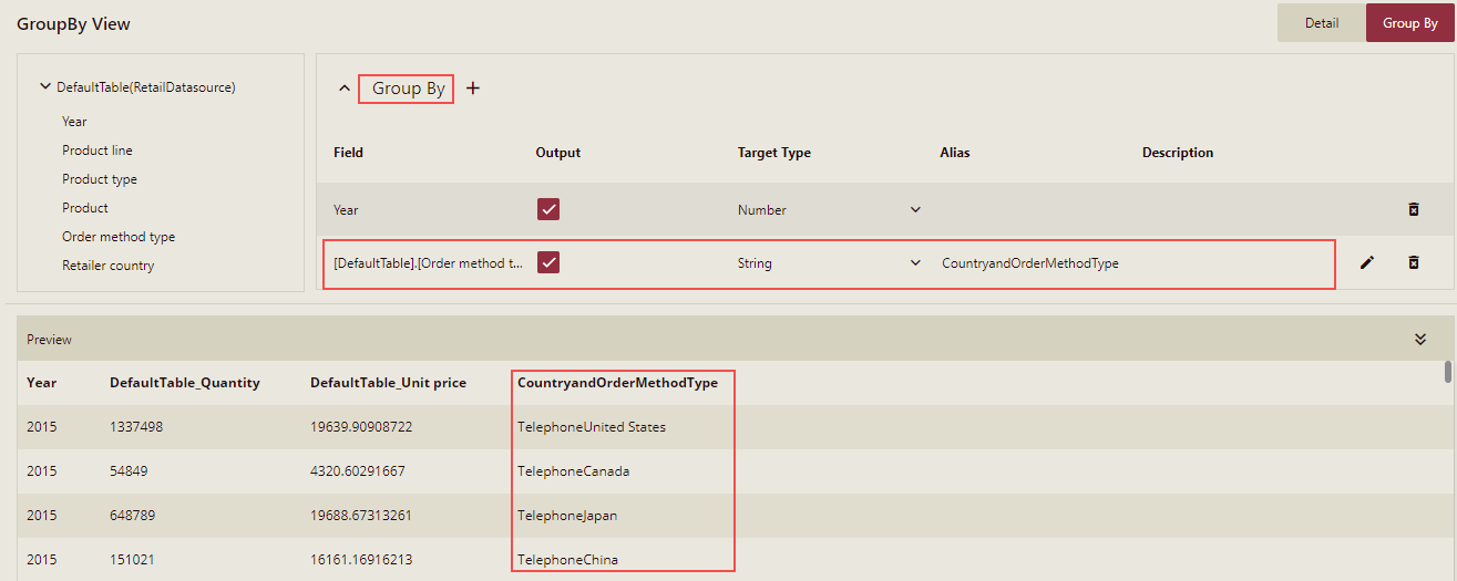 Sql Expression Field Groupby Preview