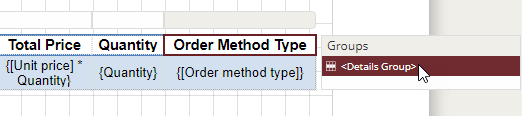 Sorting data in report