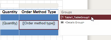 Grouping data in report