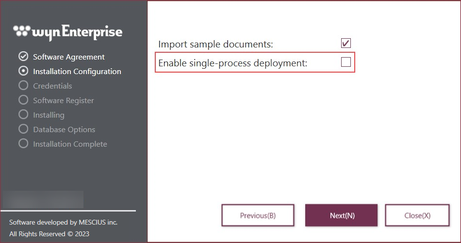 Select components to install