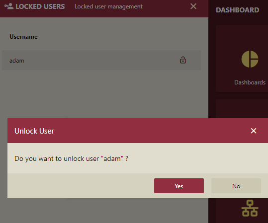 Unlock User Dialog