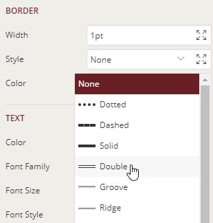 Report - Border Style Property