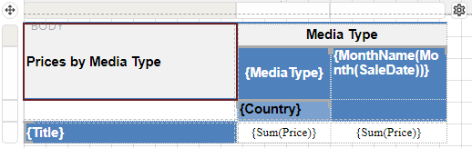 Tablix Data Region with Bound Fields