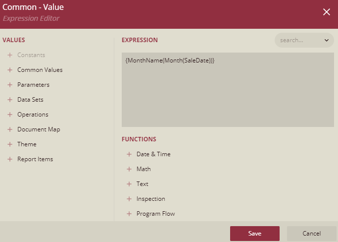 Expression Editor Dialog