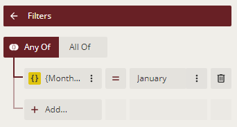 Data filtering based on month values