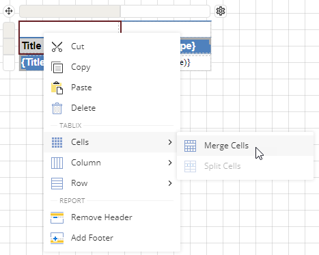Merge Tablix Cells
