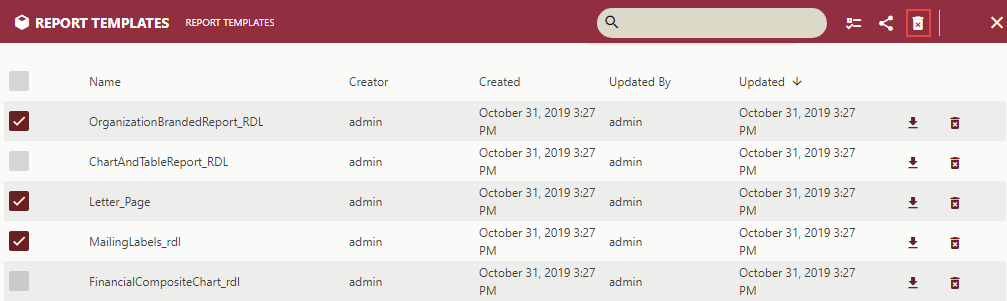 Delete Multiple Report Templates at the Same Time