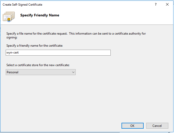 Create Self-Signed Certificate