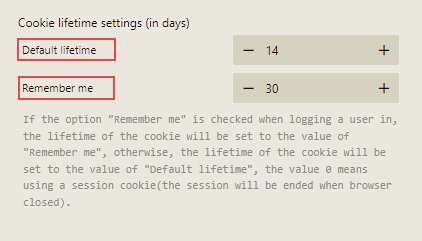 Cookie Lifetime Settings