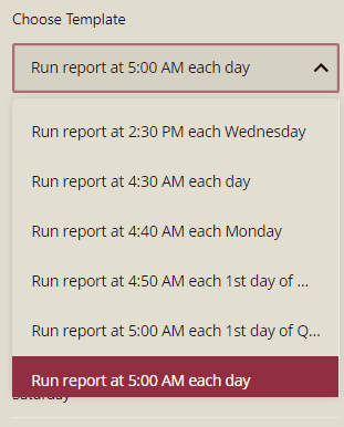 Choose a schedule template