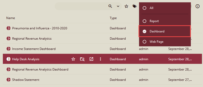 Filtering the documents by their types