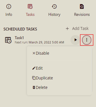 Modifying the scheduled task