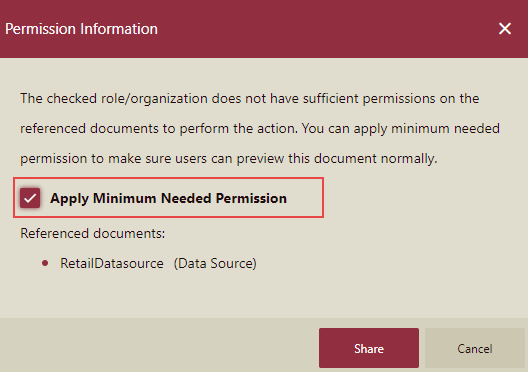 Permission Information Dialog box