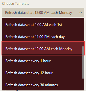 Choose a schedule template