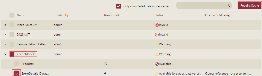 Rebuild Cache