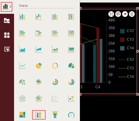 Adding a chart scenario from the Dashboard Toolbox