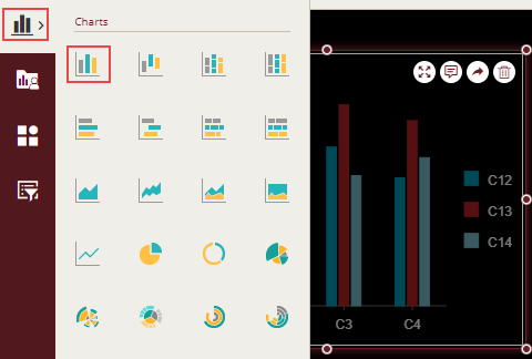 Adding a component from the Dashboard Toolbox