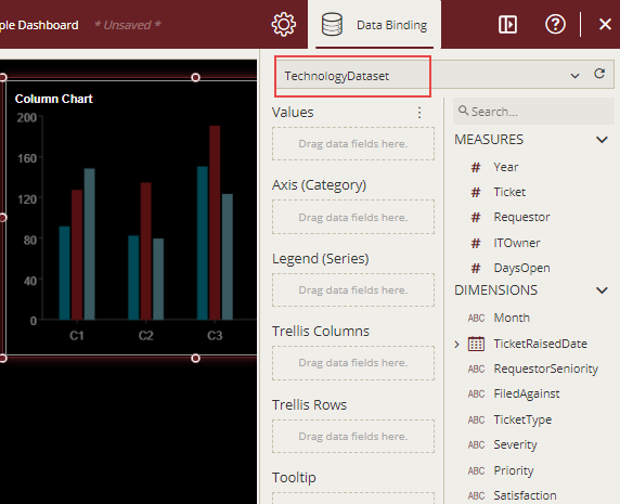 Adding a dataset to chart scenario