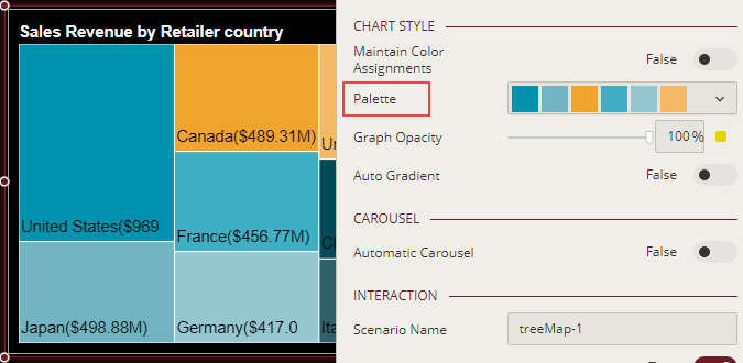 Changing the color palette for the chart scenario