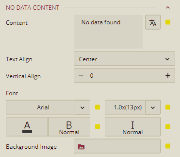 Modifying the No Data Content