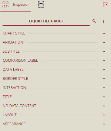 Liquid Fill Gauge Inspector Panel