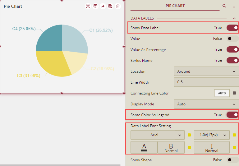 Pie Chart Data Label