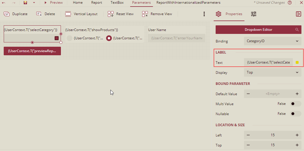 UserContext Function for Lables