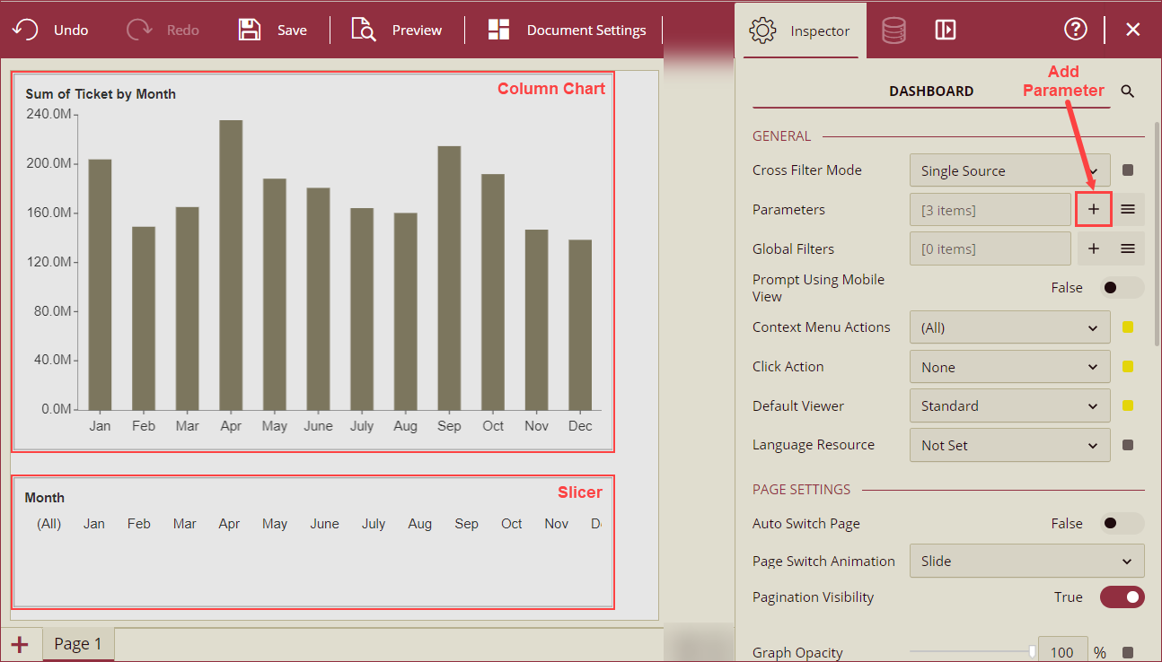 Data binding to the chart and slicer