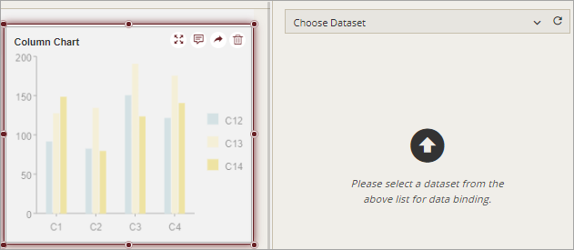 Adding a chart in the dashboard designer