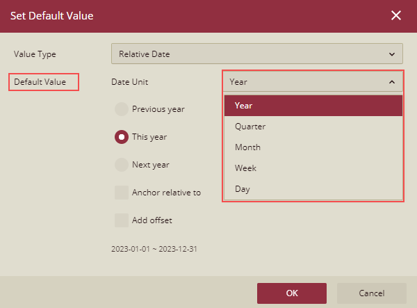 Slicer Default Value