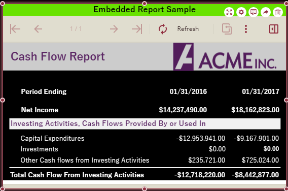 Embedded Report Scenario