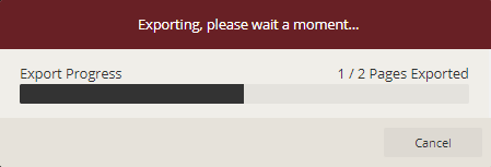 Export Progress meter