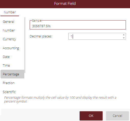 Format Field Dialog