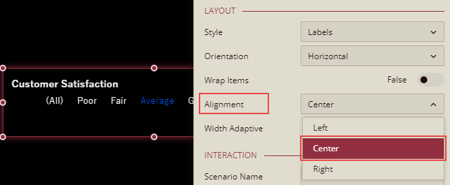 Setting properties for slicer