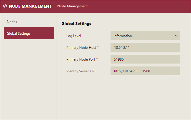 Configure Primary Node Settings