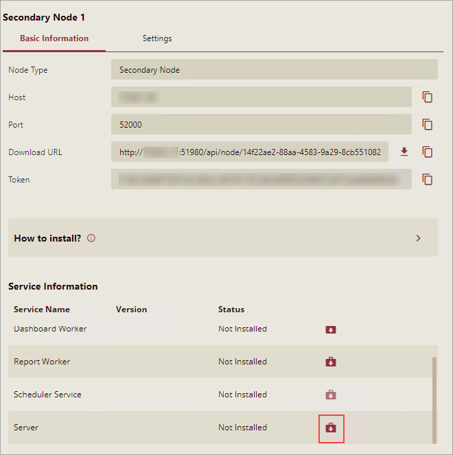 Installing the Server Module on the secondary node machine