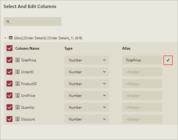 Edit the custom column