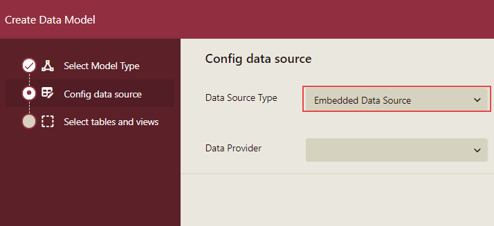 Creating Data Model using Embedded Data Source