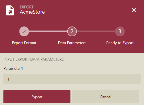 Specify data parameters