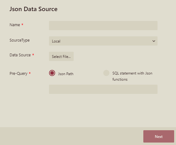 Local based JSON Data Source