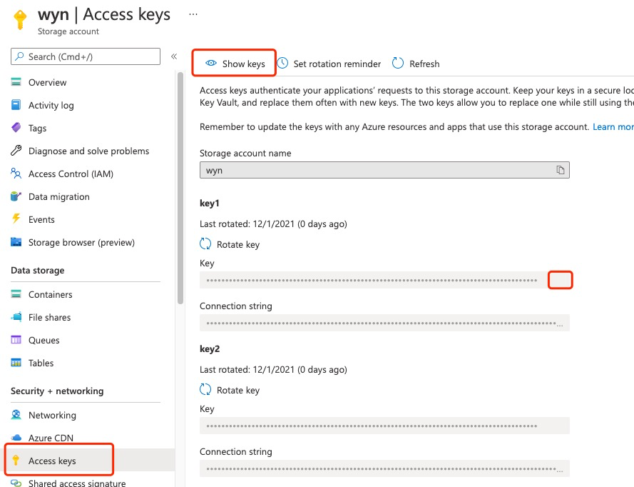 Access Keys Tab