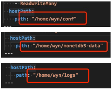 Update host path in pv.yaml file