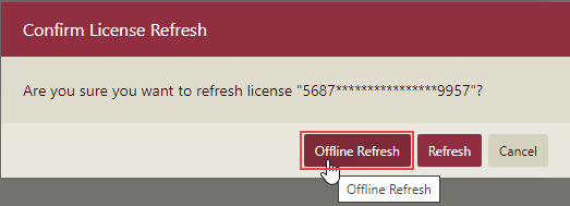 Refresh the License Key in Offline Mode