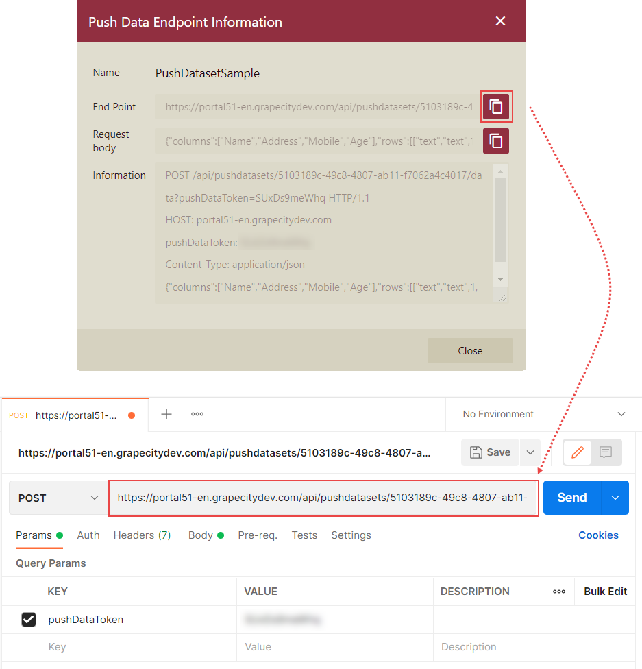 Copy Endpoint to Postman