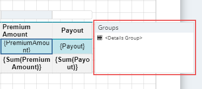 Table Group Pane