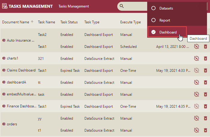 Filter Tasks by Document Catgories