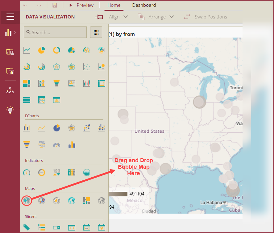 Add Bubble Map scenario to Dashboard