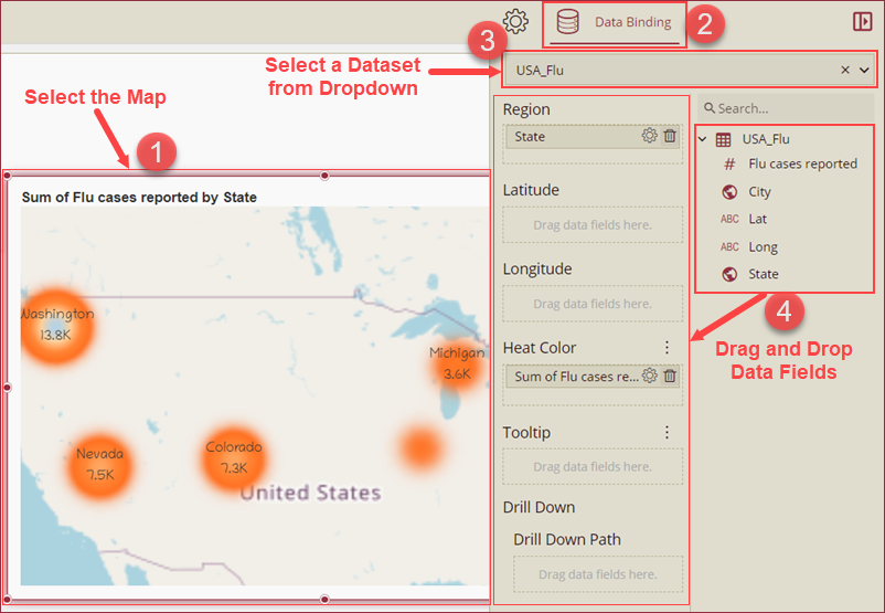 Bind data to Heat Map