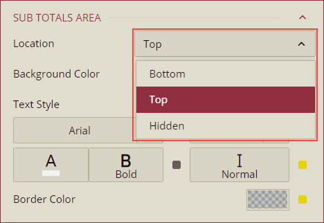 Sub Total Position